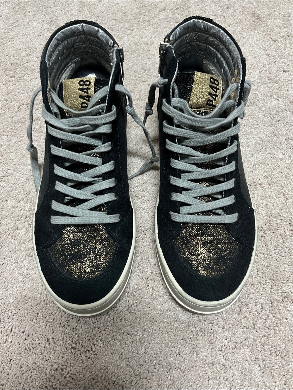 P448 high top sneakers black/gold